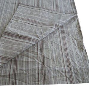 Vintage Dan River Queen Flat Sheet 1 Green Brown Strip No Iron Percale USA Made